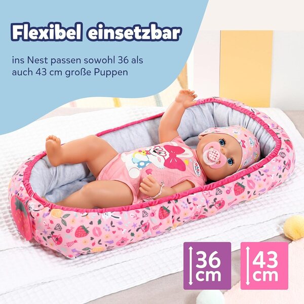 BABY born Baby Nest per bambole 36-43 cm - Accessorio morbido e colorato per gioco sicuro