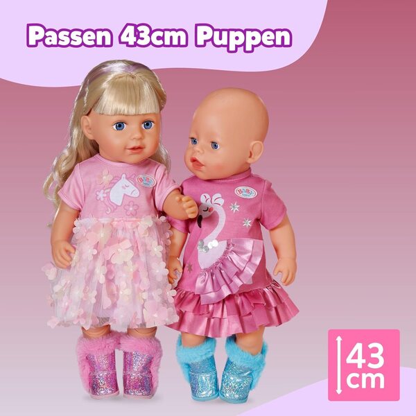BABY born Glitzer Stiefel für 43 cm Puppen in zwei lässigen Designs - Bunte Glitzerschuhe