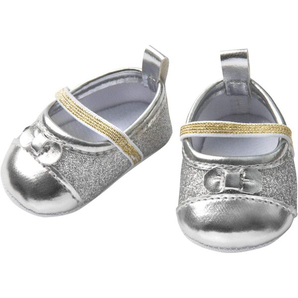 Heless Ballerine Glitter Argento per Bambole 30-34 cm con Elastico Facile da Indossare