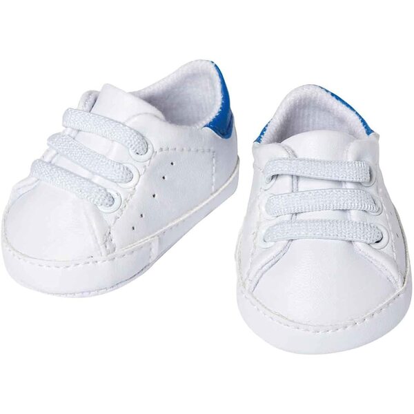 Heless Sneakers Bianche per Bambole 38-45 cm con Lacci Elastici e Tacco Blu