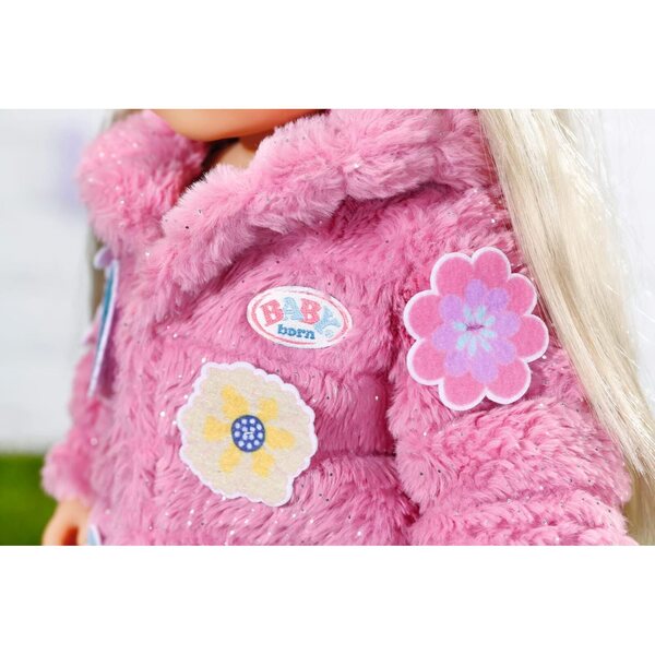 BABY born Flauschmantel Outfit con Giacca, Leggings, Cappello e Stivali per Bambole 43 cm