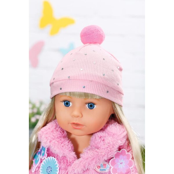 BABY born Flauschmantel Outfit con Giacca, Leggings, Cappello e Stivali per Bambole 43 cm