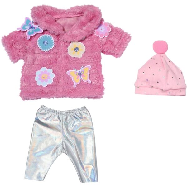 BABY born Flauschmantel Outfit con Giacca, Leggings, Cappello e Stivali per Bambole 43 cm