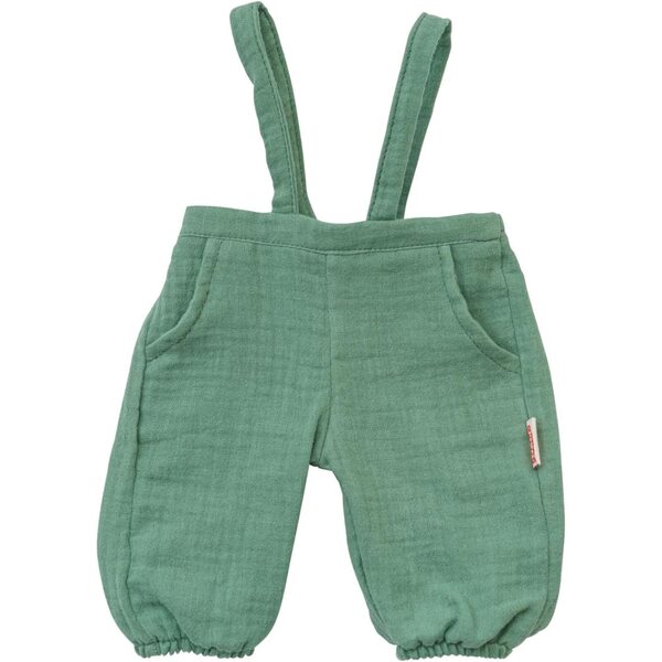 Heless 2-teilige Puppenkleidung Salbeigrün 100 % Bio-Baumwolle, Overall und T-Shirt 28-35 cm