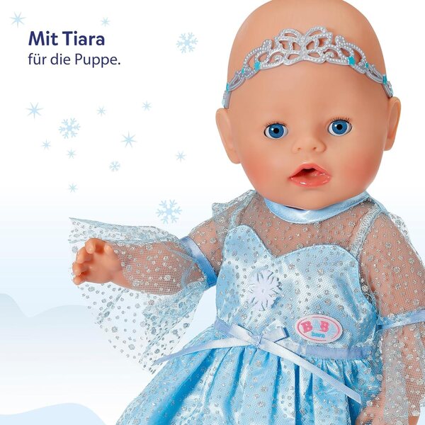 BABY born Set Eisprinzessin con Abito Glitter, Tiara e Pattini per Bambole 43 cm