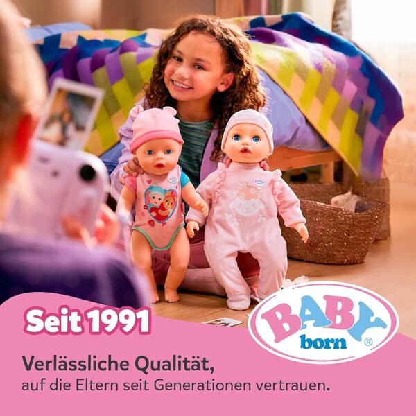 BABY born Set Eisprinzessin con Abito Glitter, Tiara e Pattini per Bambole 43 cm