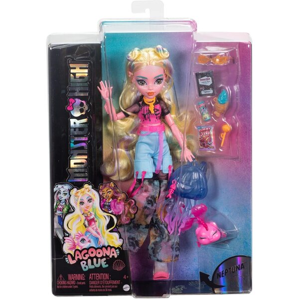 Monster High Lagoona Blue con neptuna e accessori scuola e mare per giochi creativi