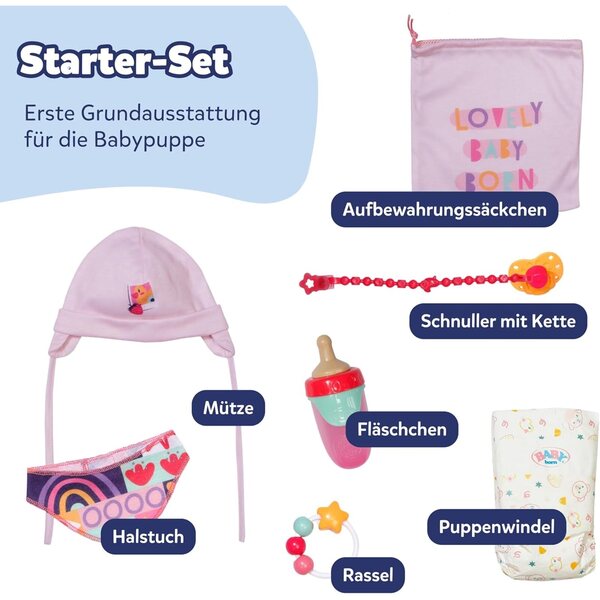 BABY Born Neugeborenen-Set 43 cm – Accessori completi per bambole 43 cm