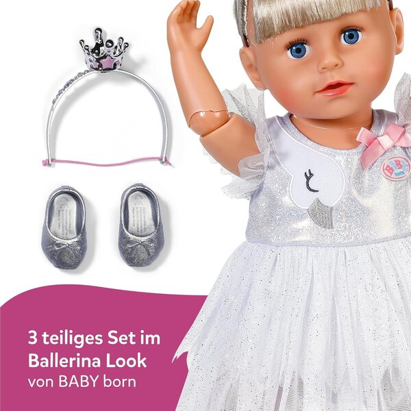 BABY born Ballerina Outfit con abito in tulle e Accessori per Bambole 43 cm