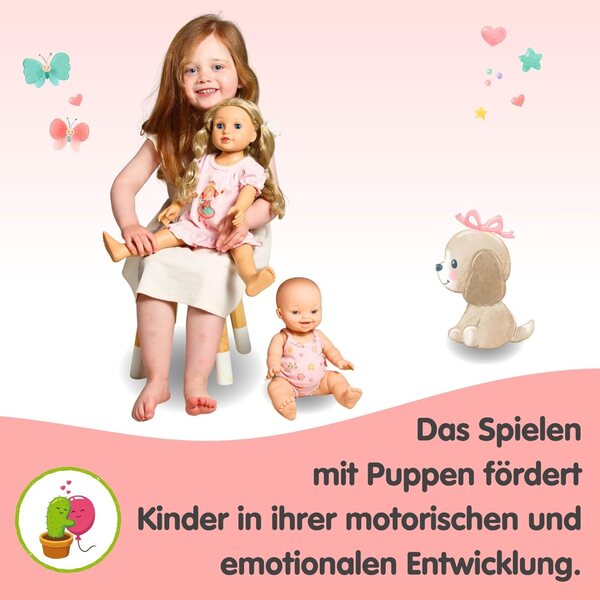 Heless Unterwäsche-Set für Prinzessin Emily Pink Puppen 35–45 cm mit Petticoat und Slip