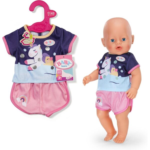 BABY born Pyjama Einhornmotiv per Bambole 43 cm - Abbigliamento Morbido e Colorato
