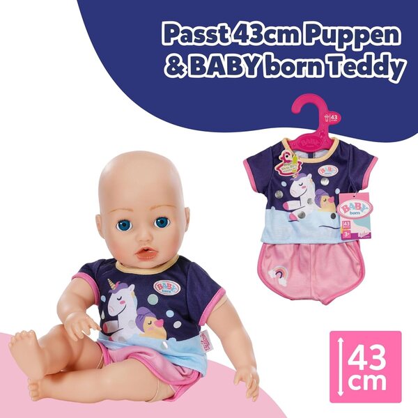 BABY born Pyjama Einhornmotiv per Bambole 43 cm - Abbigliamento Morbido e Colorato