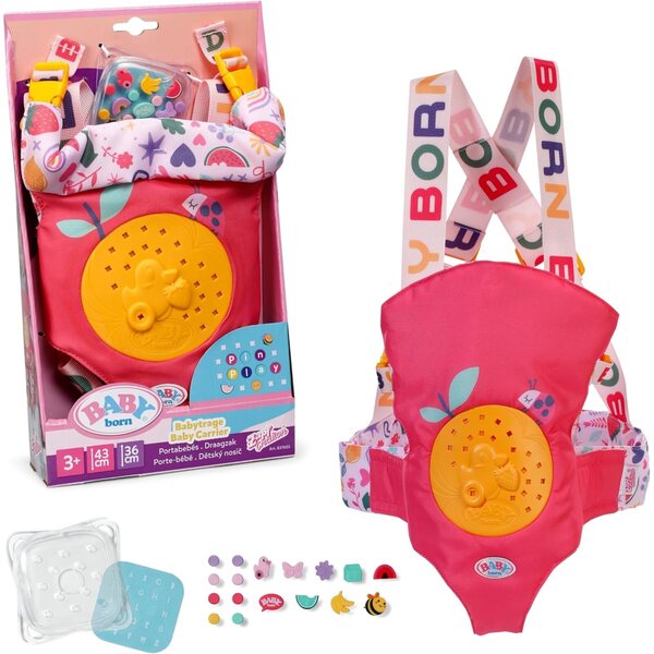 BABY born Babytrage Pin-Play regolabile per bambole e orsacchiotti 36-43 cm