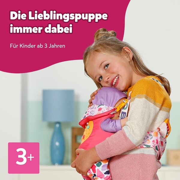 BABY born Babytrage Pin-Play regolabile per bambole e orsacchiotti 36-43 cm