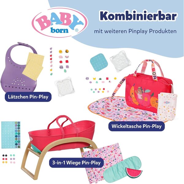 BABY born Babytrage Pin-Play regolabile per bambole e orsacchiotti 36-43 cm