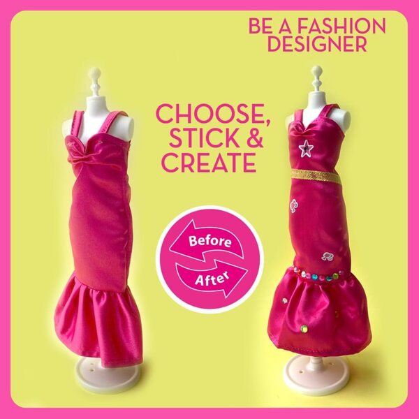 Barbie Make Your Own Outfit - Set Creativo con 130 Accessori per Moda Glamour