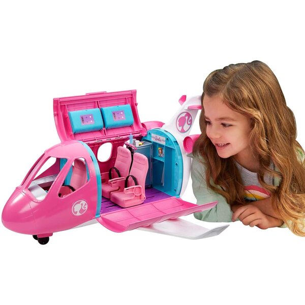 Barbie Dream Flugzeug mit Zubehör, realistischen Bewegungen und Rollenspiel 3+