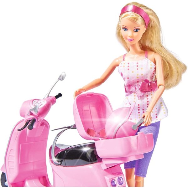 Steffi Love Chic City Scooter mit Puppe, Pink Roller und Helm, 29cm, 3+ Jahre