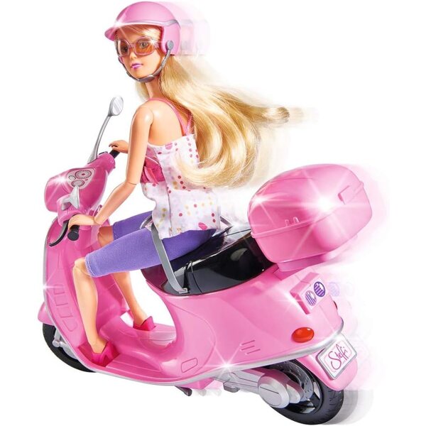 Steffi Love Chic City Scooter mit Puppe, Pink Roller und Helm, 29cm, 3+ Jahre