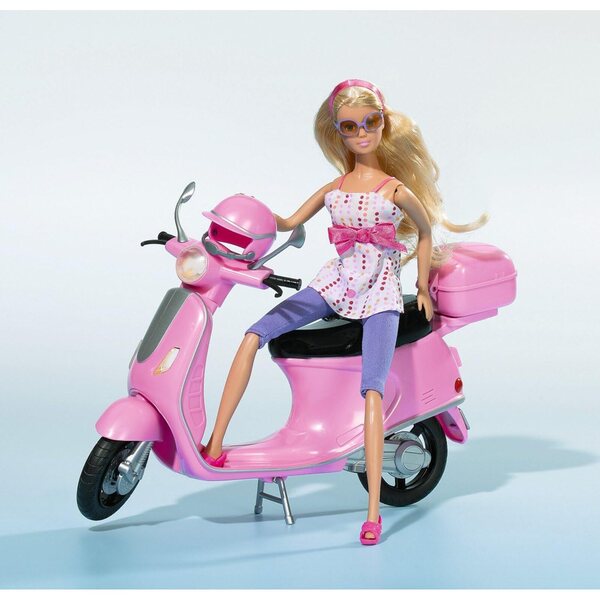 Steffi Love Chic City Scooter mit Puppe, Pink Roller und Helm, 29cm, 3+ Jahre