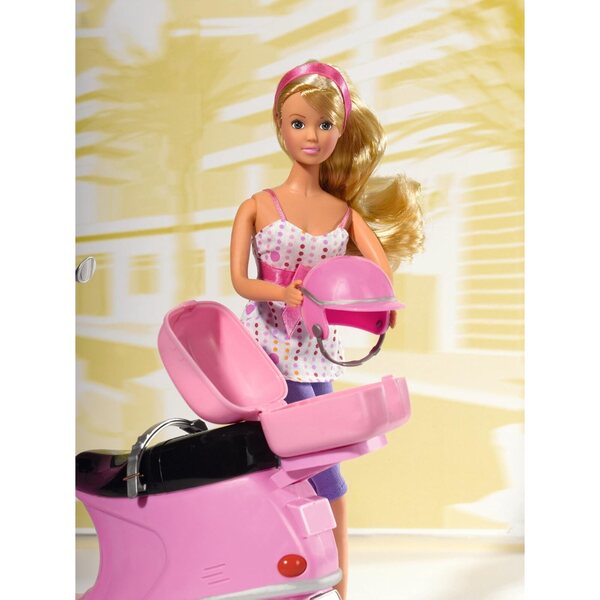 Steffi Love Chic City Scooter mit Puppe, Pink Roller und Helm, 29cm, 3+ Jahre