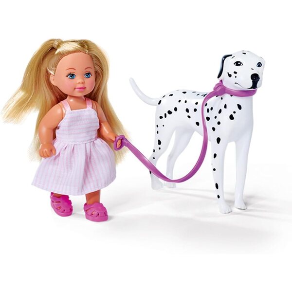 Steffi Love Niedlicher Spaziergang mit zwei Dalmatinern und Roller für Puppen 12-29cm, ab 3 Jahren