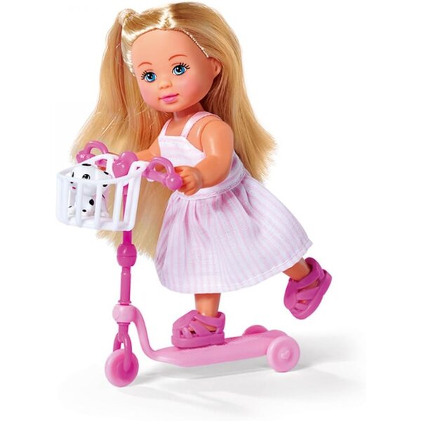 Steffi Love Niedlicher Spaziergang mit zwei Dalmatinern und Roller für Puppen 12-29cm, ab 3 Jahren