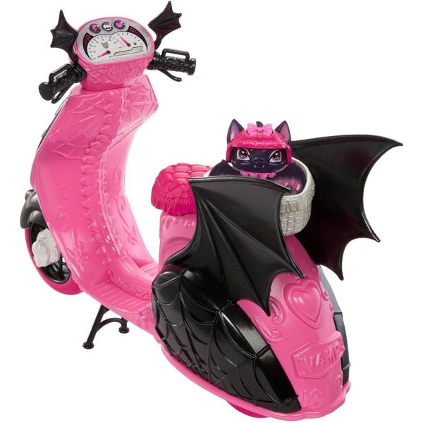 Monster High Draculaura mit Scooter Monster, Puppe mit exklusivem Zubehör