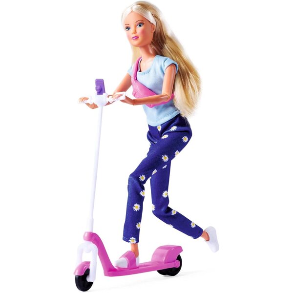 Steffi Love Scooter Fun: Puppe mit trendigem Roller und Handyhalter, 29cm, ab 3 Jahren