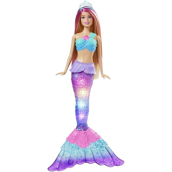 Barbie Dreamtopia Malibu Zauberlicht Meerjungfrau mit bunten Lichtern für Kinder