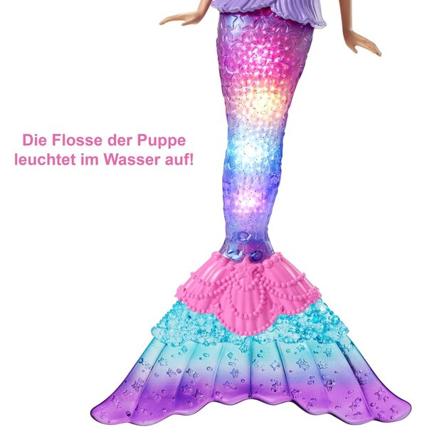 Barbie Dreamtopia Malibu Zauberlicht Meerjungfrau mit bunten Lichtern für Kinder