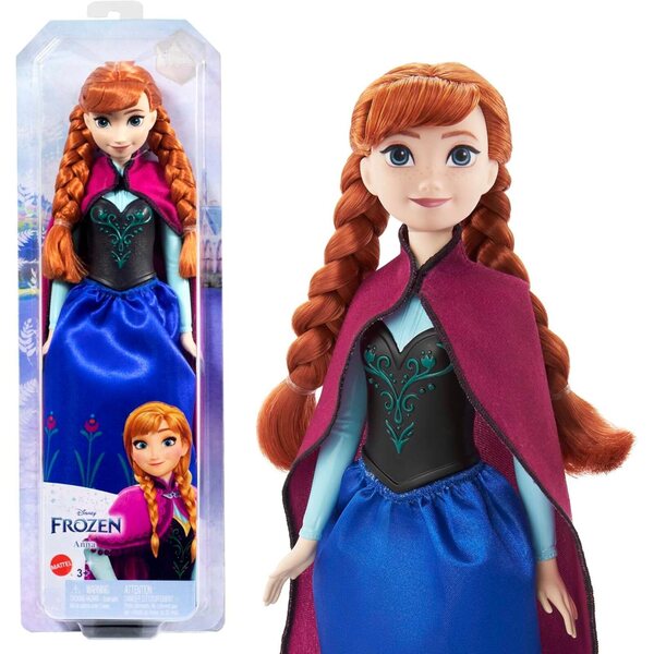 Mattel Disney Princess Anna Puppe mit Reisekleid und kämmbaren Haaren