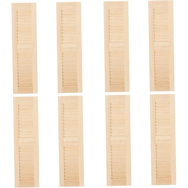 8 Stück Puppenhaus-Fensterläden aus Holz im Maßstab 1:12, realistisches DIY-Zubehör