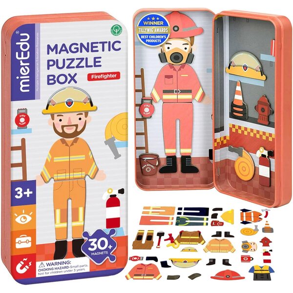 mierEdu Magnetspiel Box Feuerwehrmann per Bambini - Gioco Magnetico Educativo 3+ Anni