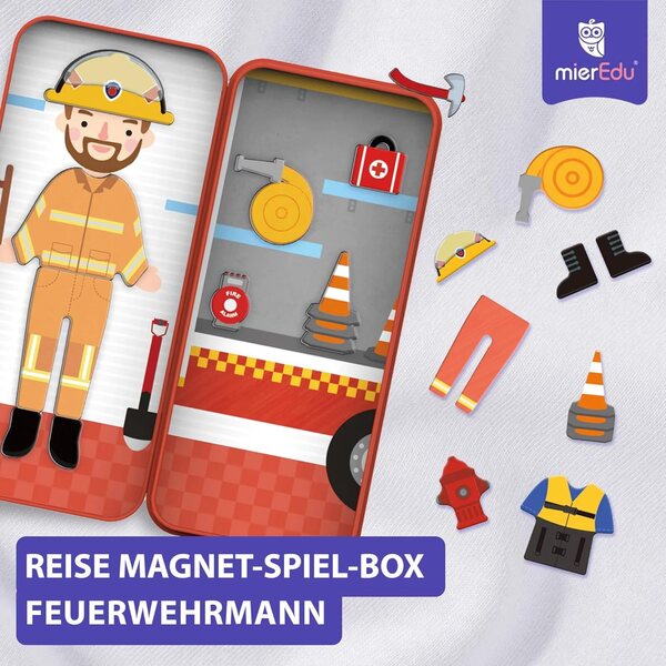 mierEdu Magnetspiel Box Feuerwehrmann per Bambini - Gioco Magnetico Educativo 3+ Anni