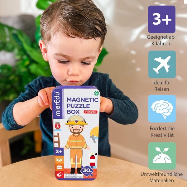 mierEdu Magnetspiel Box Feuerwehrmann per Bambini - Gioco Magnetico Educativo 3+ Anni
