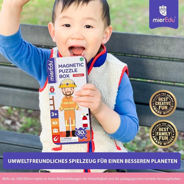 mierEdu Magnetspiel Box Feuerwehrmann per Bambini - Gioco Magnetico Educativo 3+ Anni