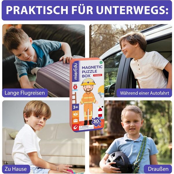 mierEdu Magnetspiel Box Feuerwehrmann per Bambini - Gioco Magnetico Educativo 3+ Anni