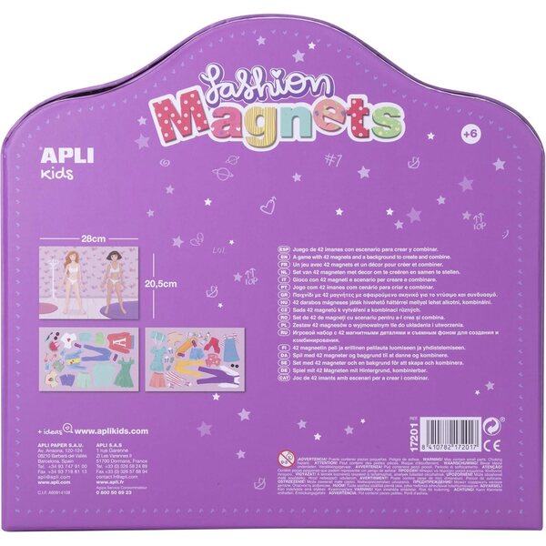 APLI Kids Fashion Magnetset mit Figuren und Kleidung zum Wechseln, 28 x 20,5 cm