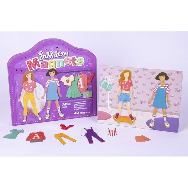 APLI Kids Fashion Magnetset mit Figuren und Kleidung zum Wechseln, 28 x 20,5 cm