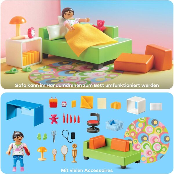 PLAYMOBIL Dollhouse 70209 - Jugendzimmer con Figura Femminile e Accessori, dai 4 Anni