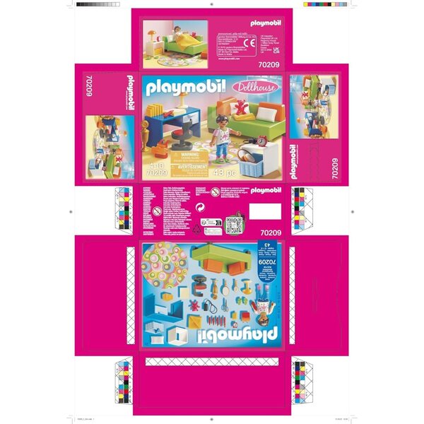 PLAYMOBIL Dollhouse 70209 - Jugendzimmer con Figura Femminile e Accessori, dai 4 Anni