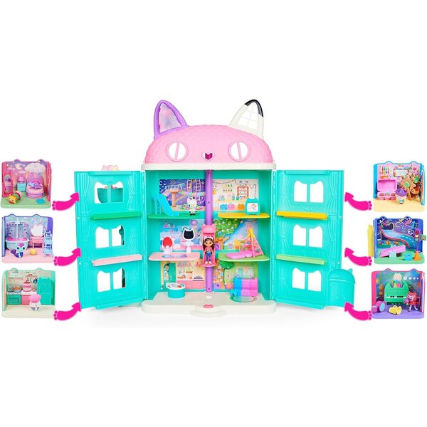 Gabby's Dollhouse Deluxe Raum Purr-ific Spielzimmer mit Carlita-Auto und Zubehör