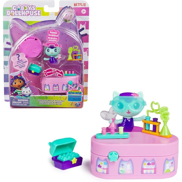DREAMWORKS GABBY'S DOLLHOUSE – Bobble-Kitty-Set mit Möbeln und Zubehör, ab 3 Jahren