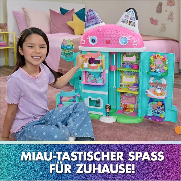 DREAMWORKS GABBY'S DOLLHOUSE: Der Film – Spielset mit Balkon und Kuchi-Figur für Kinder ab 3 Jahren