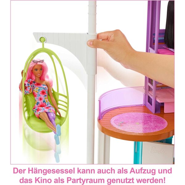 Barbie Casa delle Vacanze con 6 Aree di Gioco e Accessori - Gioco Creativo per Bambini