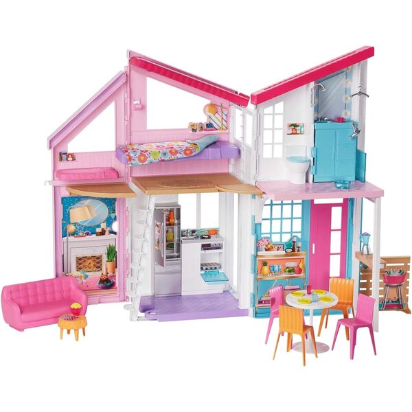 Barbie Malibu Casa da Sogno con 6 Stanze, 25 Accessori e Funzioni per Bambini 3+
