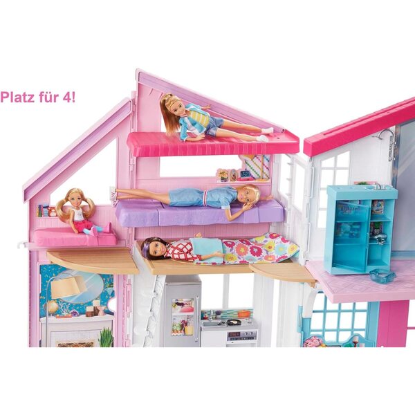 Barbie Malibu Casa da Sogno con 6 Stanze, 25 Accessori e Funzioni per Bambini 3+