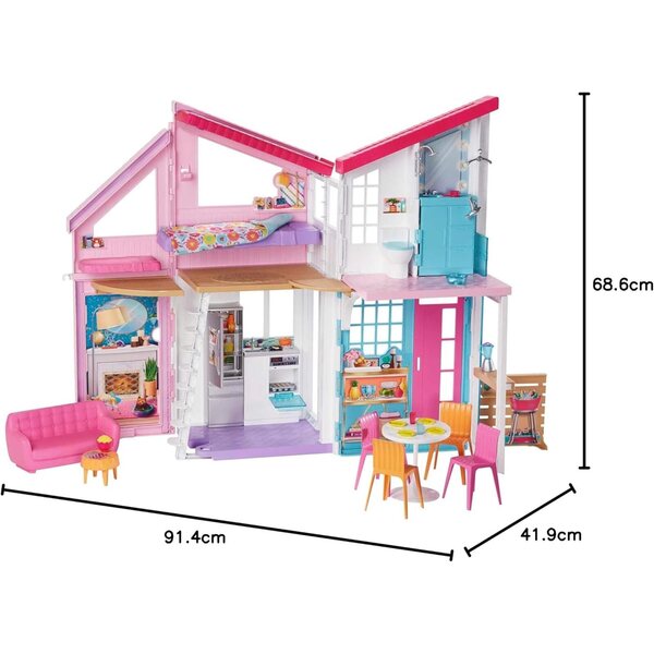 Barbie Malibu Casa da Sogno con 6 Stanze, 25 Accessori e Funzioni per Bambini 3+
