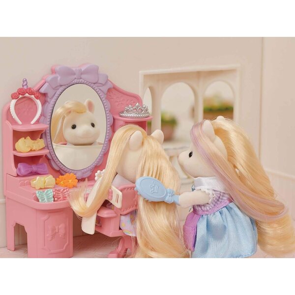 Sylvanian Families 5643 Pony Friseursalon mit Figur und Zubehör für Kinder